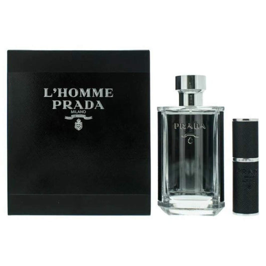 PRADA L'HOMME 2 PCS SET: 3.4 SP (HARD BOX) - dejavuperfumes, perfumes, fragrances